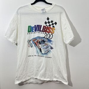 Vintage NASCAR T-shirt 1996 Truck Race Nazareth Speedway DeVILBISS 200 2-sided